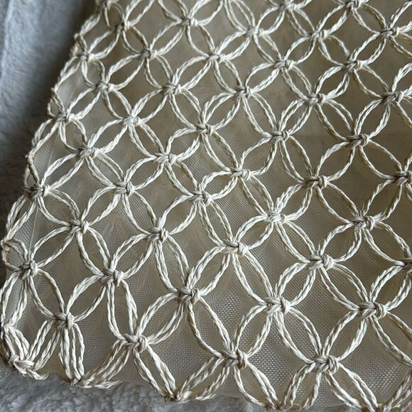 Cream Crochet Coastal Beach Woven Tote Bag Farmers‎ Market Bag - Picture 3 of 10